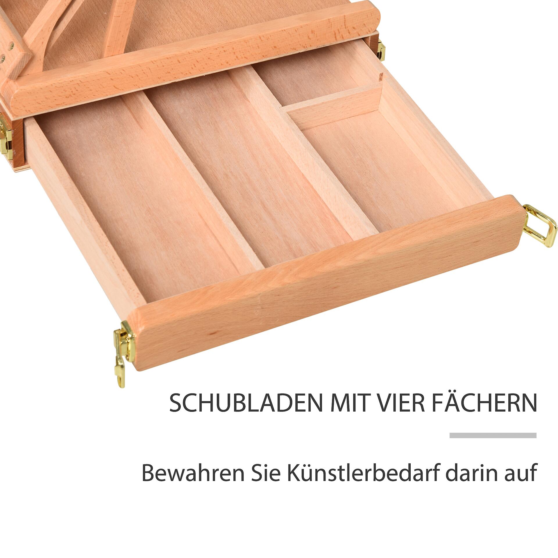 HOMCOM Staffelei natur Edelstahl B/H/L: ca. 36x42x12,5 cm