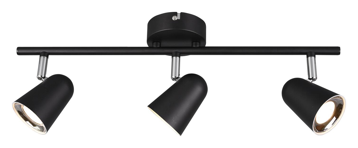 Spot schwarz Kunststoff B/H/L: ca. 48x17x9 cm 3 Brennstellen