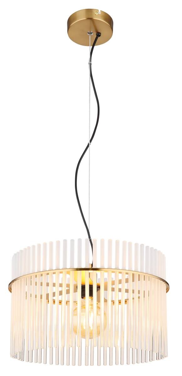 GLOBO Pendelleuchte gold klar Metall H/D: ca. 150x40 cm E27 1 Brennstellen