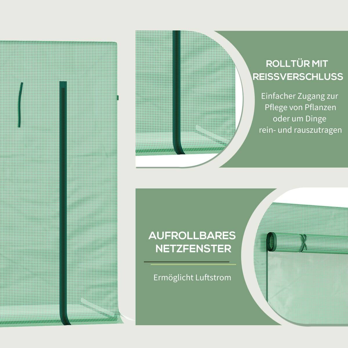 Outsunny Gewächshaus B/H/L: ca. 76x168x200 cm