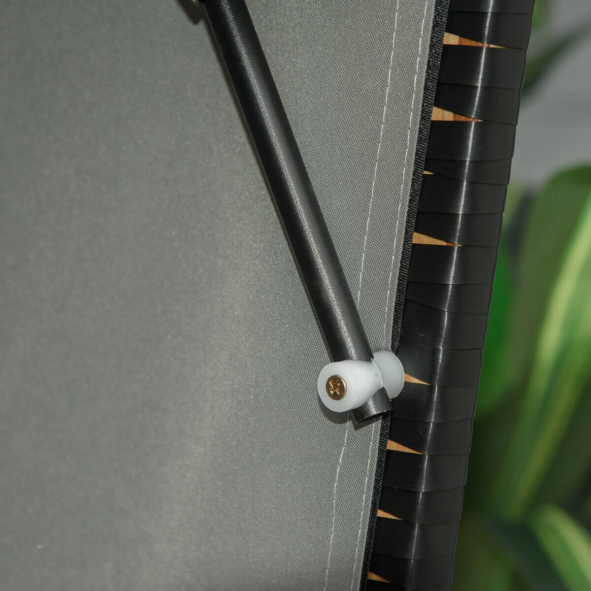 Outsunny Strandkorb hellgrau Edelstahl B/H/L: ca. 79x118x160 cm