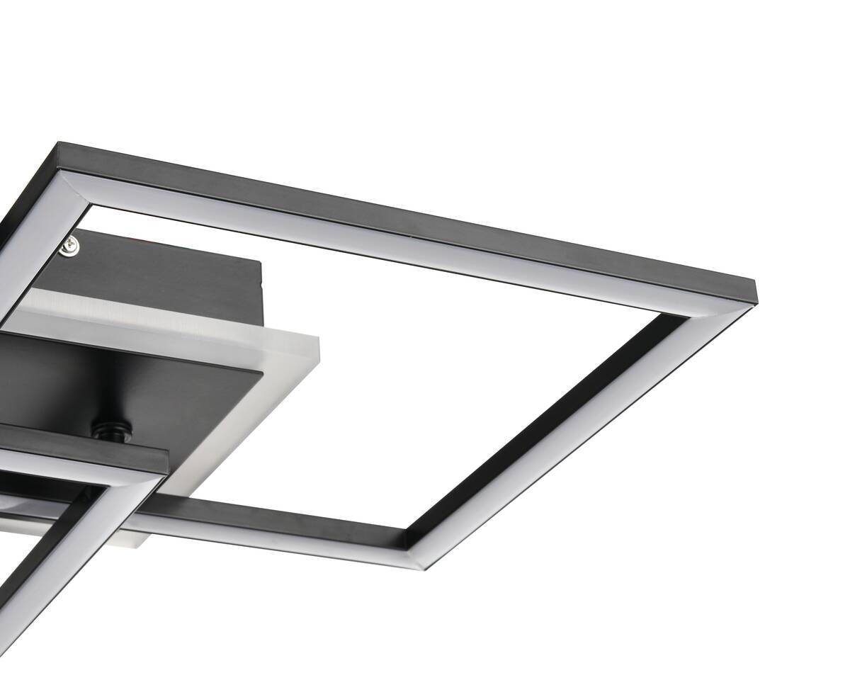 Nolo Deckenleuchte Rhombus schwarz Metall B/H/L: ca. 54x7,5x33 cm