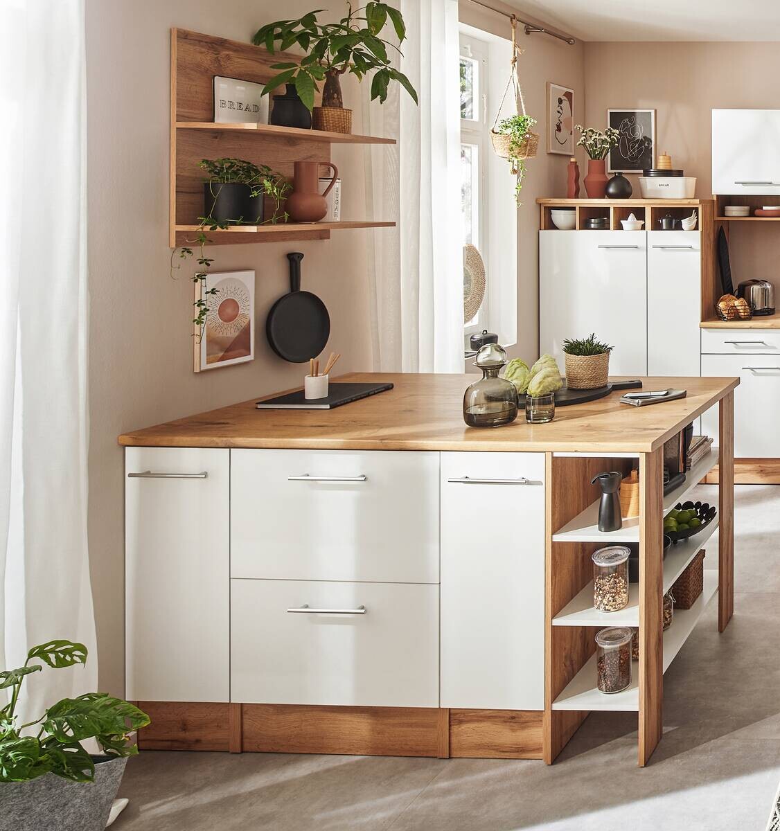 Respekta Küchenblock Hilde weiß matt B/H/T: ca. 150x90x90 cm