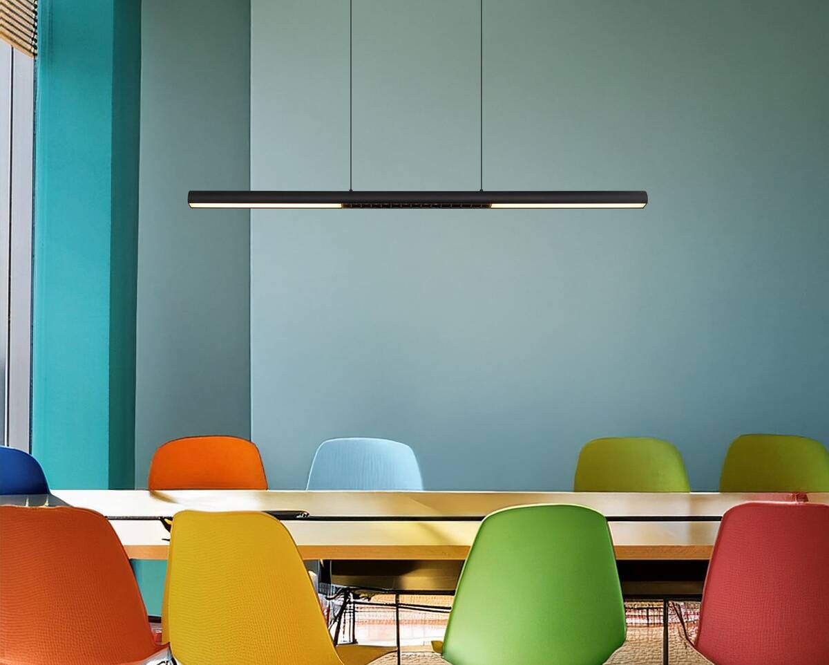 GLOBO Pendelleuchte mattschwarz Aluminium Metall B/H/T/L: ca. 8x150x120x120 cm 1.0 Brennstellen