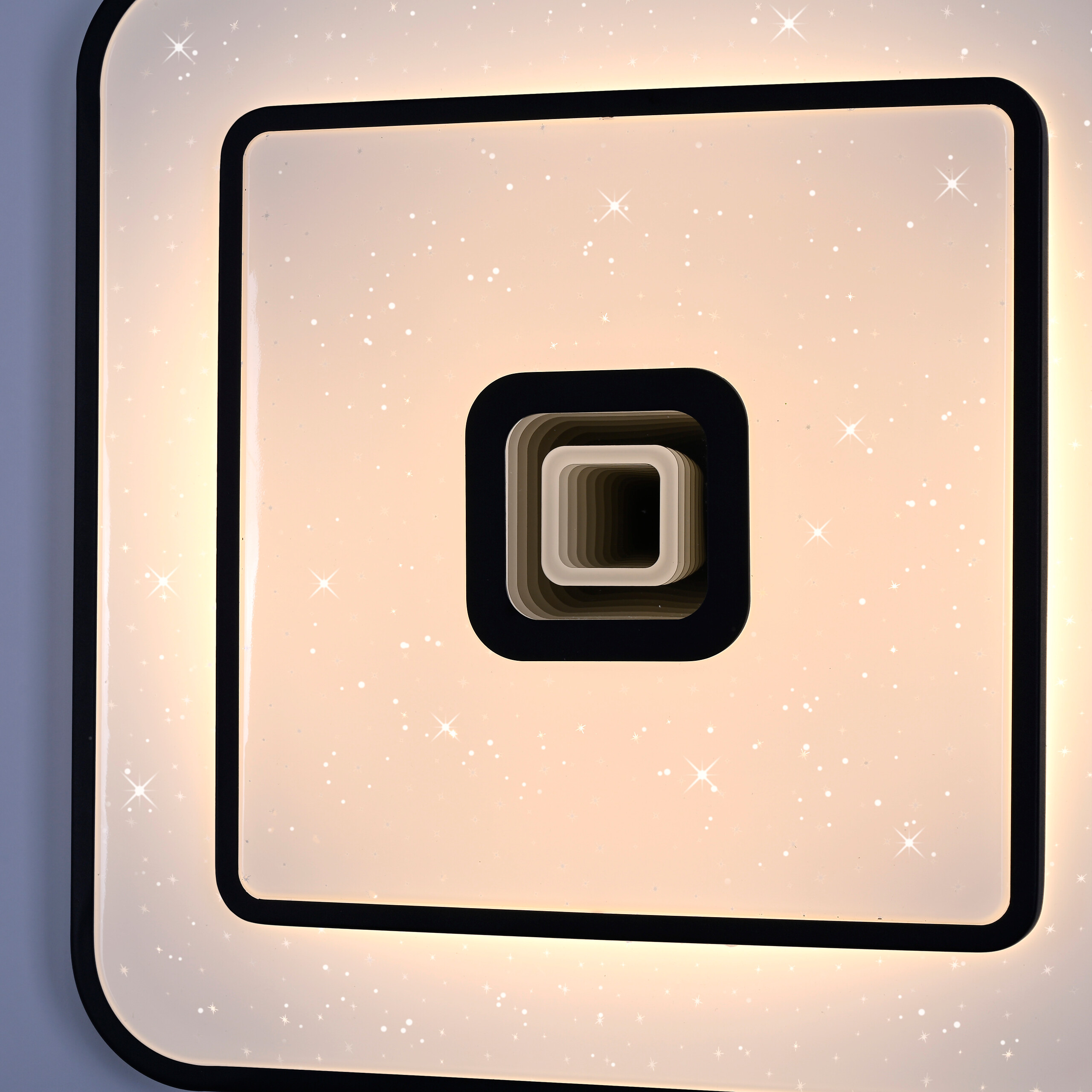 Just Light LED-Deckenleuchte Turanus schwarz B/H/L: ca. 48x7,5x48 cm