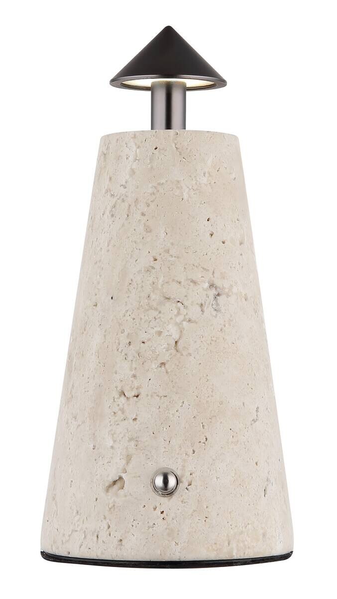 GLOBO LED-Tischleuchte grau schwarz Chrom Kunststoff Metall Stein H/D: ca. 19x9 cm 1 Brennstellen