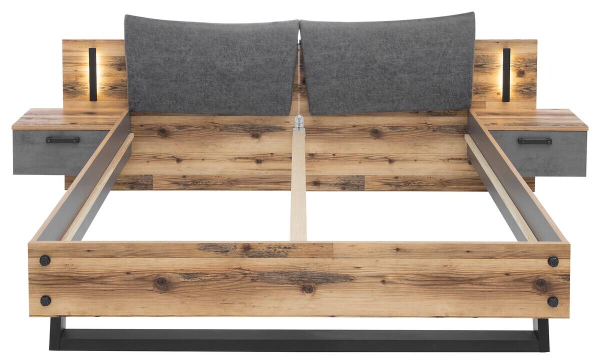 Bettanlage Dover Alpin Lodge Nachbildung Betonoxid Optik B/H/T: ca. 289,4x96,3x215,5 cm