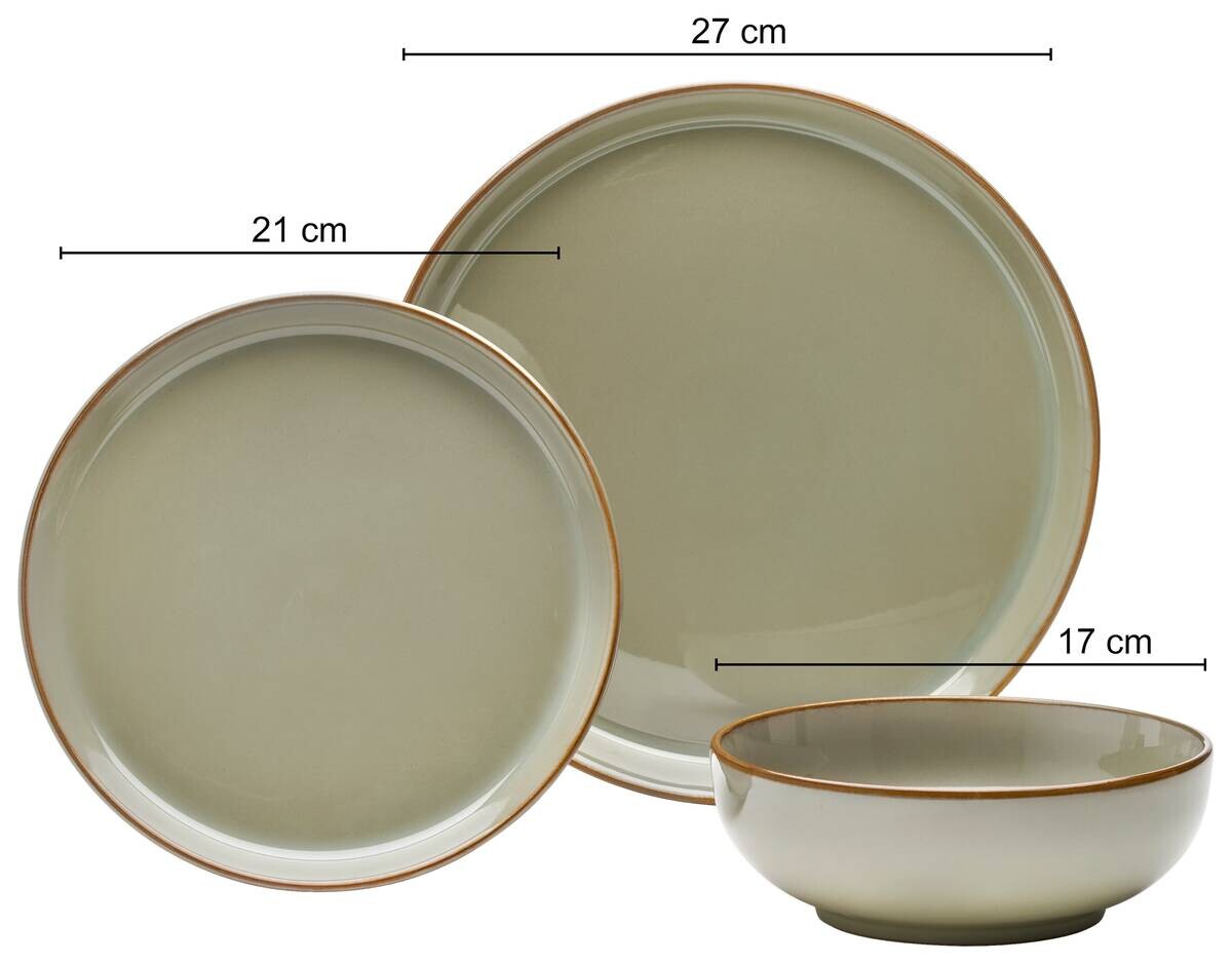 Kombiservice grün Steinzeug 12 tlg.