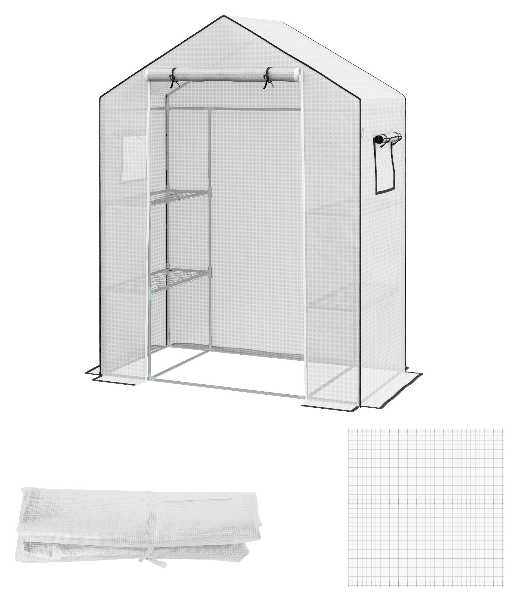 Outsunny Ersatzfolie weiß Kunststoff B/H/L: ca. 73x190x140 cm