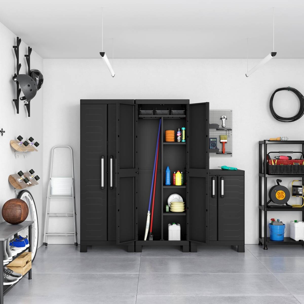 Keter Kunststoffschrank Detroit schwarz Kunststoff B/H/T: ca. 65x182x45 cm