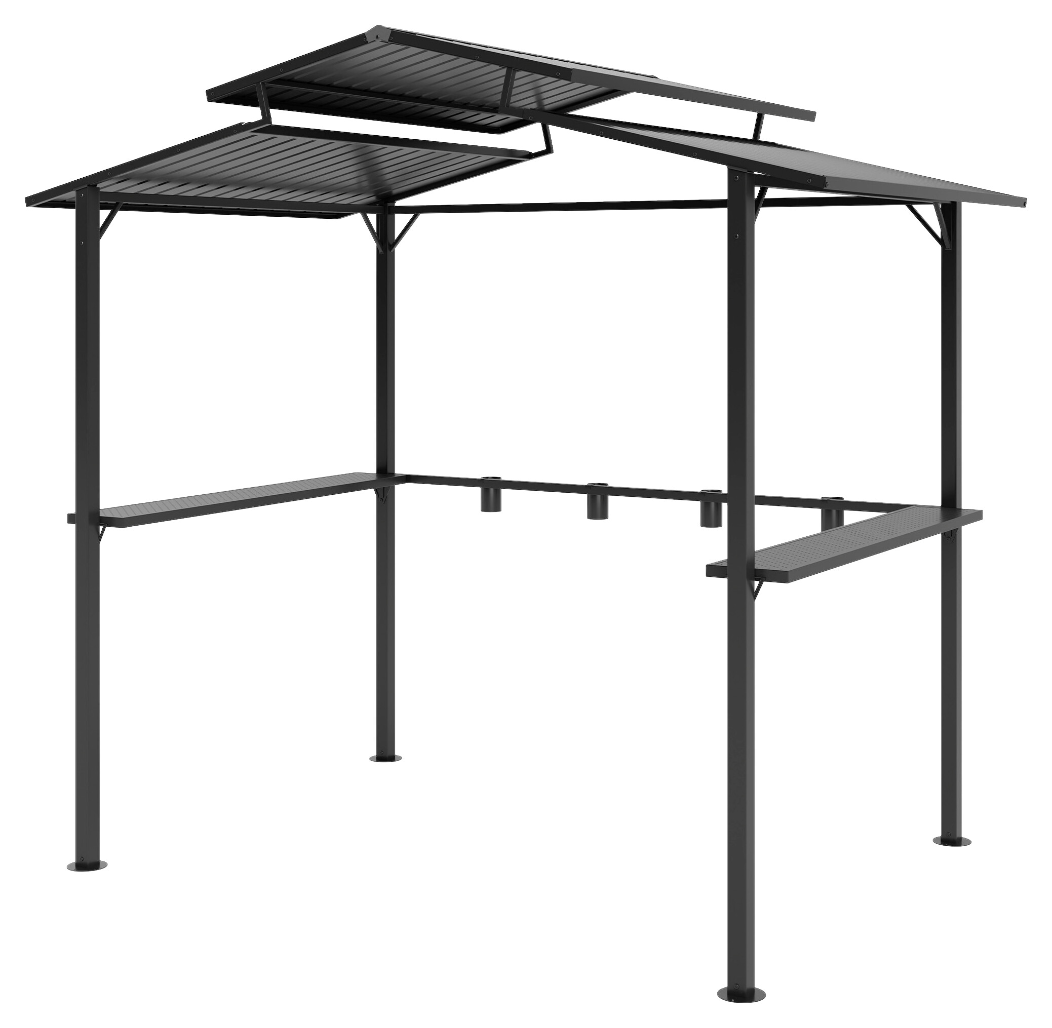 Outsunny Grillpavillon schwarz Metall B/H/L: ca. 160x250x250 cm