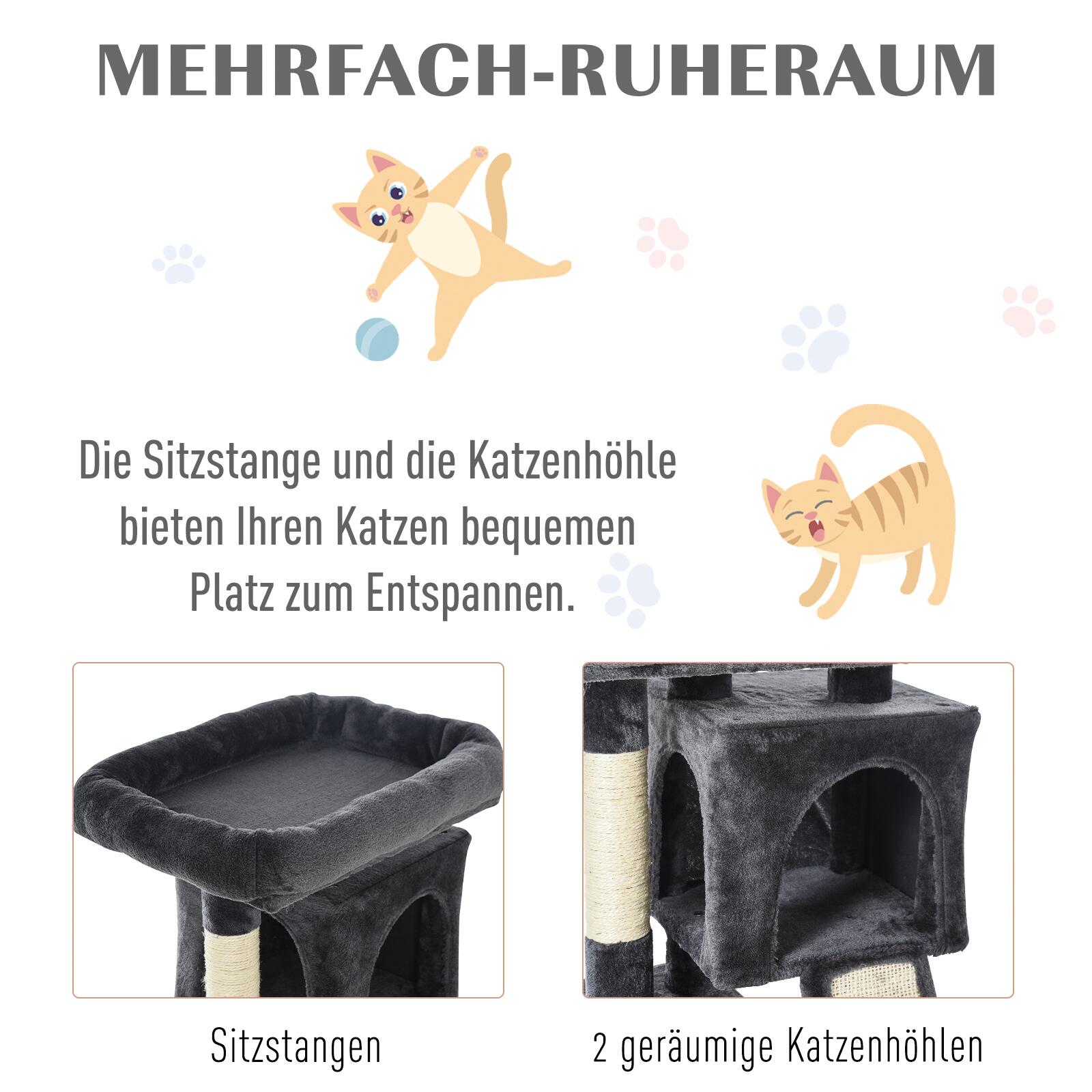 PawHut Kratzbaum dunkelgrau Spanplatte B/H/L: ca. 39x83x59 cm