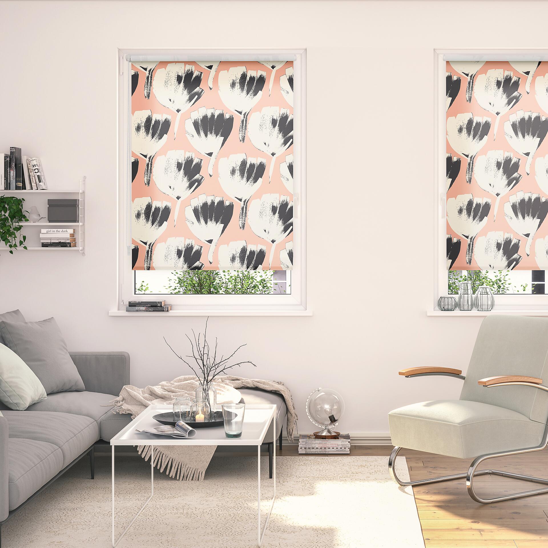 LICHTBLICK Verdunkelungsrollo Jumbo Flowers rot B/L: ca. 100x150 cm