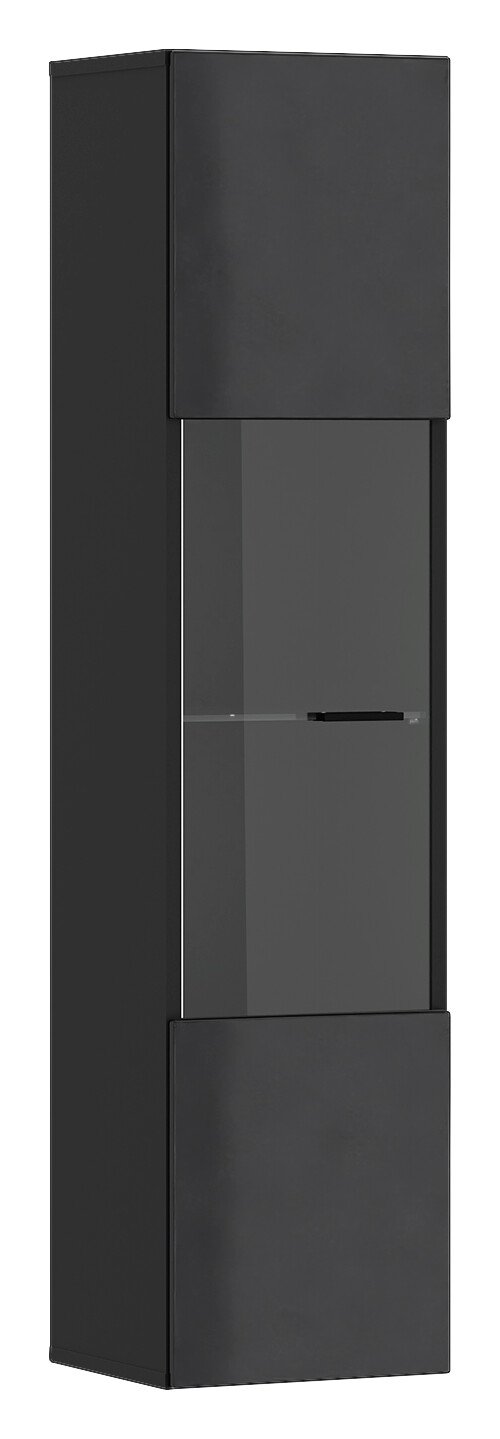 Vitrine Otis schwarz Hochglanz B/H/T: ca. 30x130x35 cm