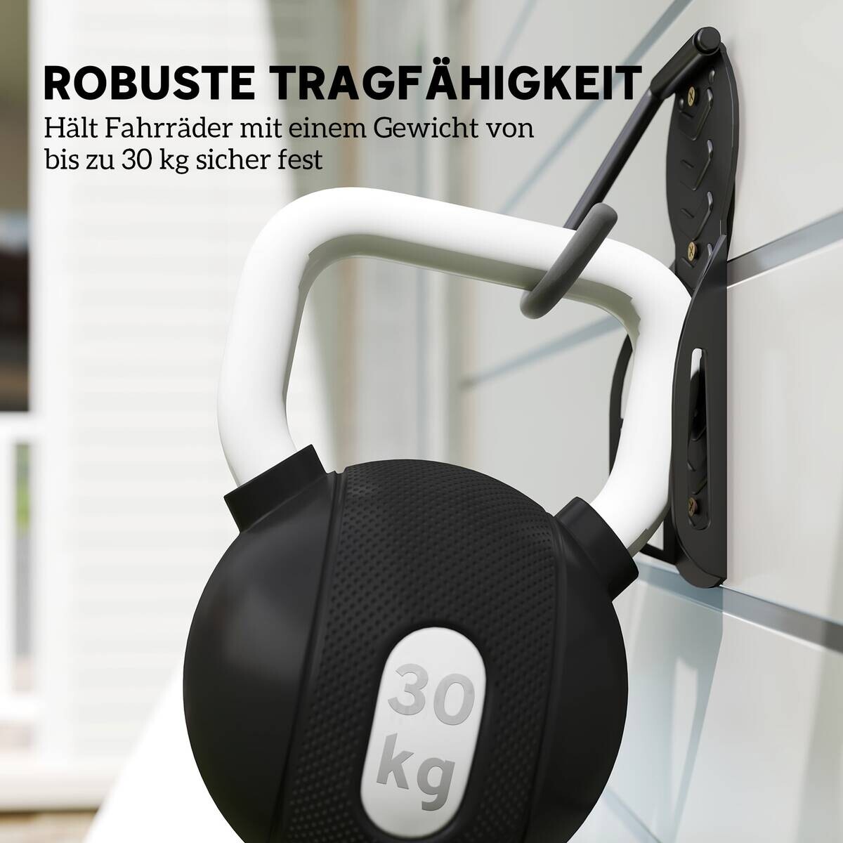 SPORTNOW Fahrrad-Wandhalterung B/H/L: ca. 10,5x4x25,5 cm