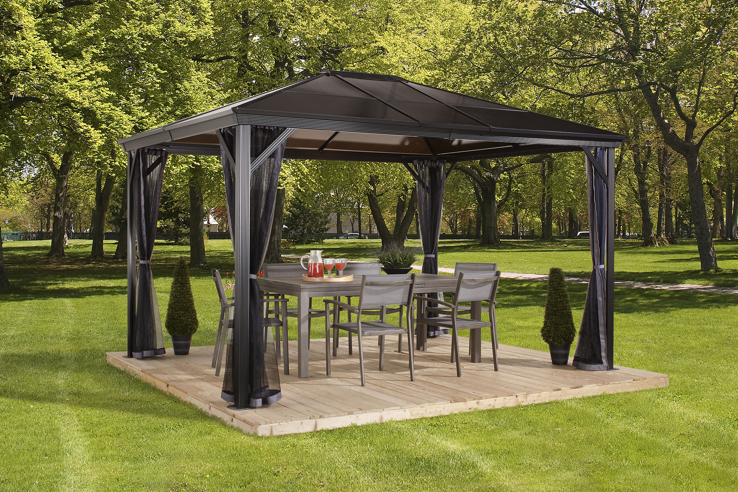 Sojag Pavillon Verona anthrazit Aluminium B/H/T: ca. 298x260x423 cm