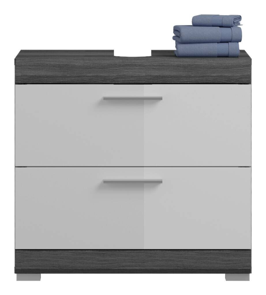 Badezimmer-Set Scout Rauchsilber Nachbildung weiß Hochglanz B/H/T: ca. 60x191x34 cm