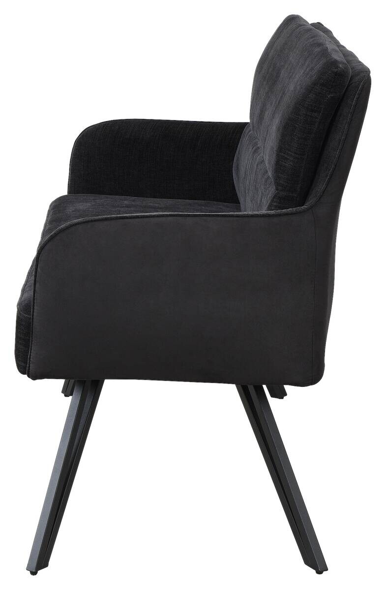 Sitzbank TINO schwarz Metall Microfaser B/H/T: ca. 140x94x67 cm