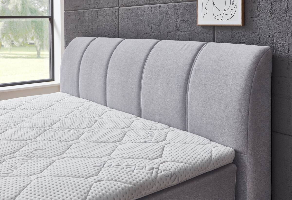 Boxspringbett Graz silber Liegefläche B/L: ca. 180x200 cm