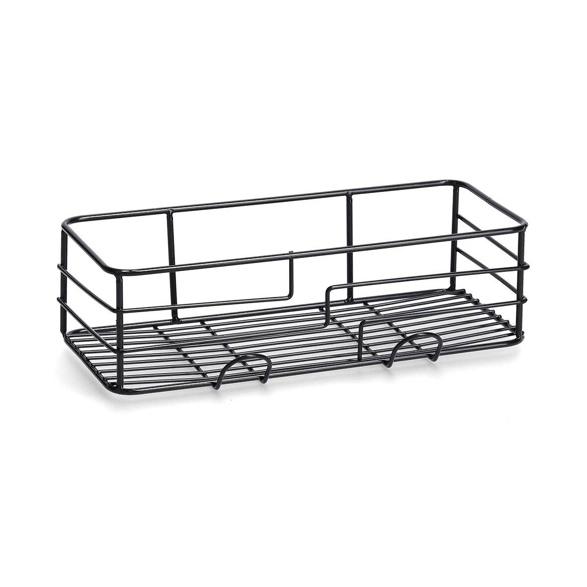 Badregal schwarz Metall B/H/L: ca. 15x9x28 cm