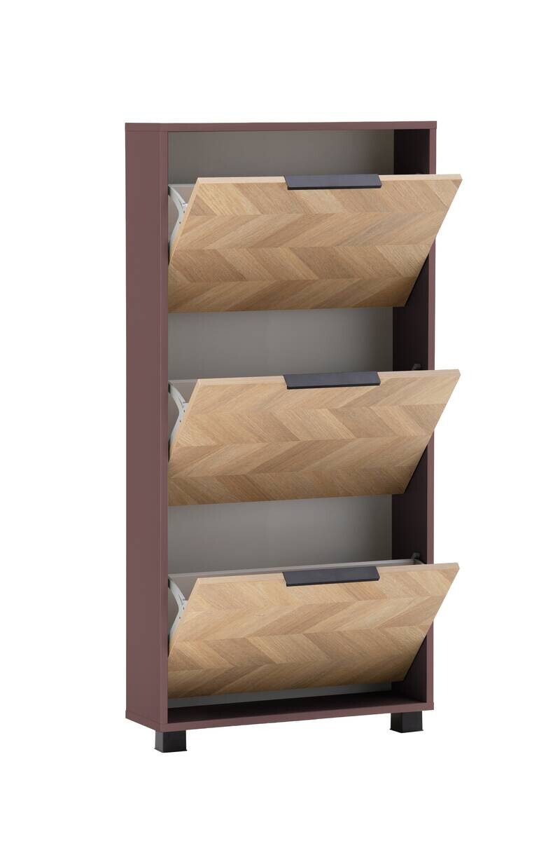 Schuhkipper Piazza, 3er mauve B/H/T: ca. 59,8x124,5x19,55 cm