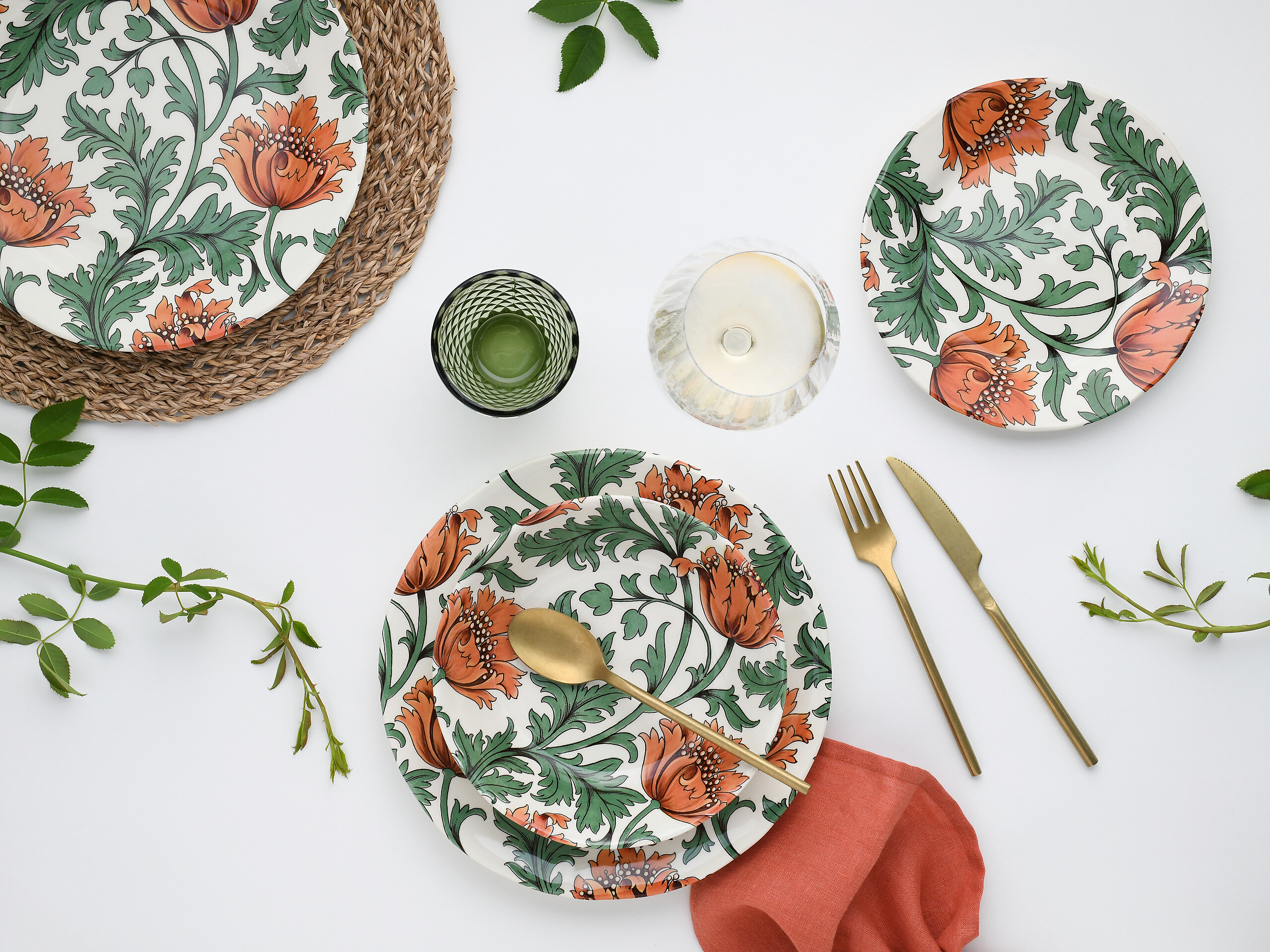 CreaTable Kombiservice Florentina grün Steingut 12 tlg.