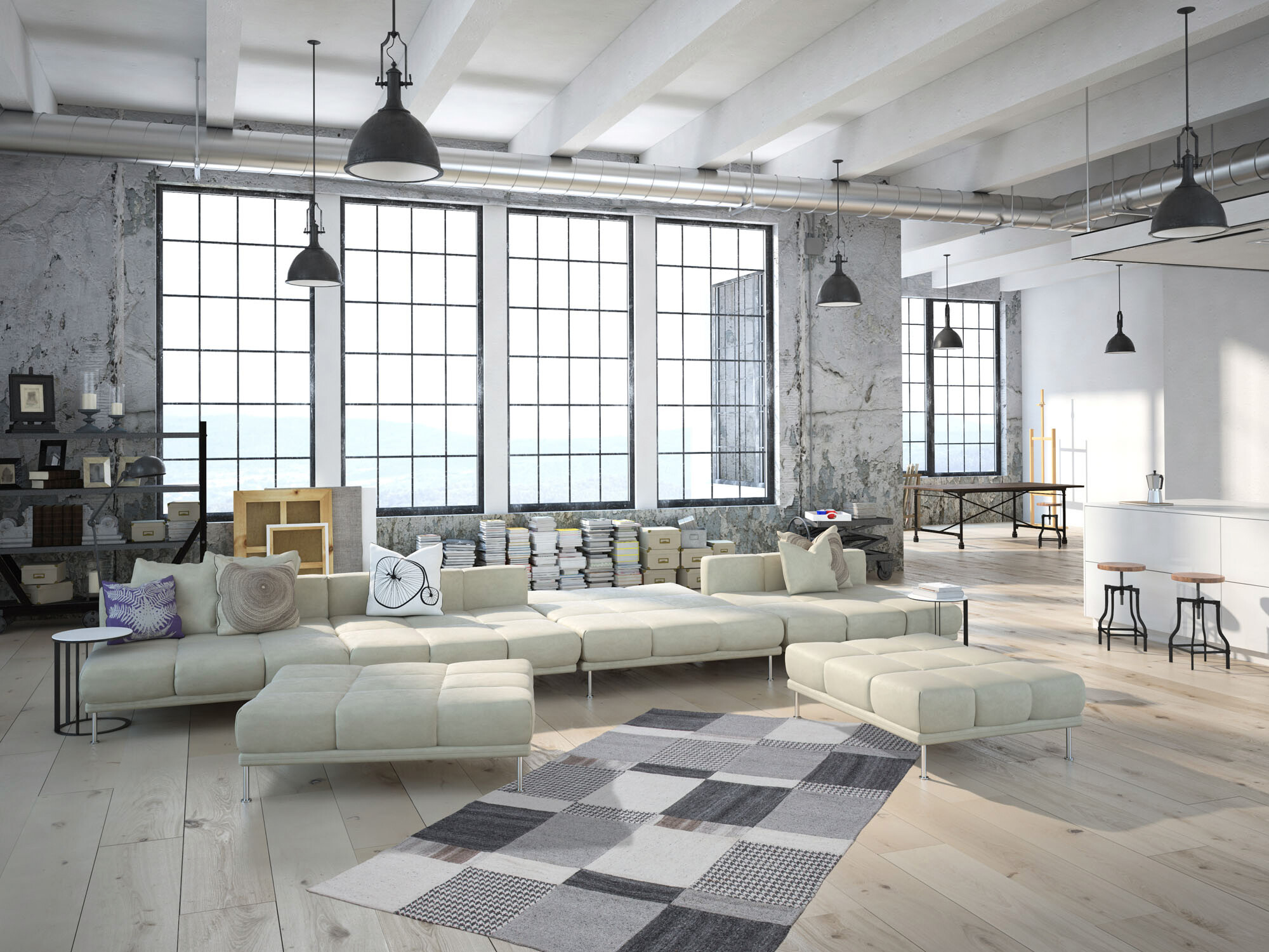 Kayoom Flachgewebeteppich Liana 210 creme B/H/L: ca. 160x1x230 cm