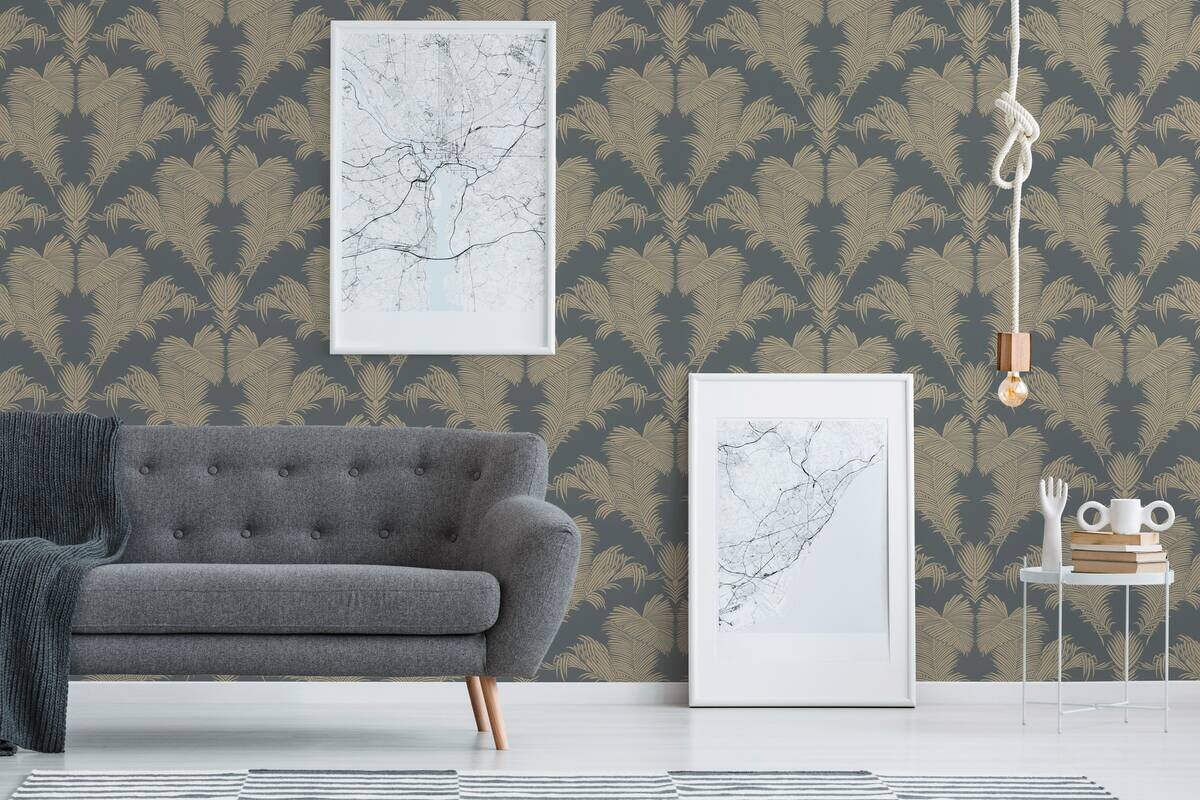 A.S.Creation Vliestapete Trendwall 2 Palmen gold B/L: ca. 53x1005 cm