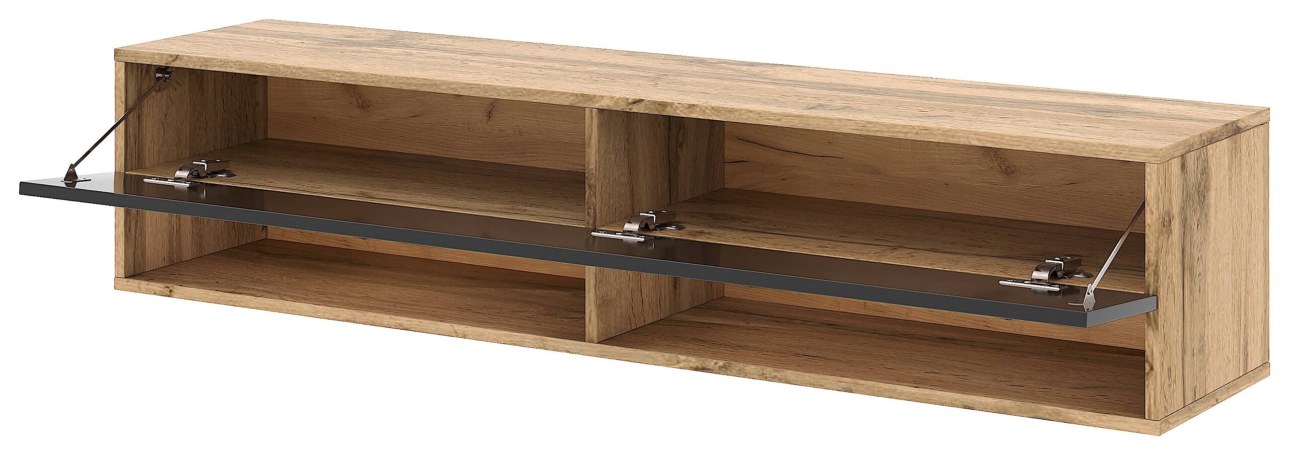 TV-Lowboard TV LOWBOARD DERBY 140 Eiche Wotan Nachbildung schwarz glänzend B/H/T: ca. 140x32,5x31,5 cm