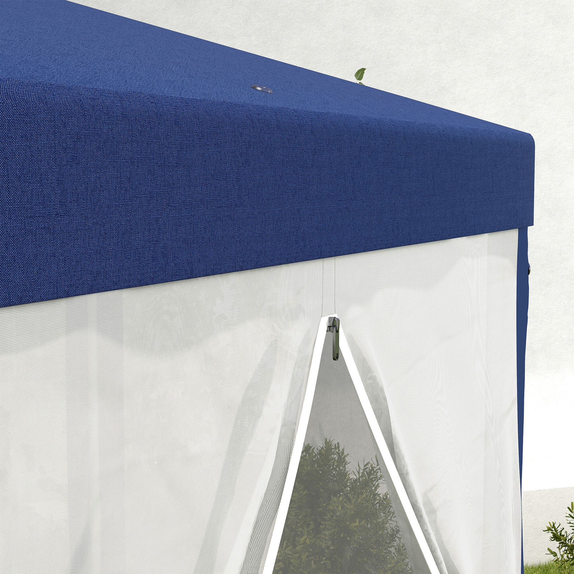 Outsunny Pavillon blau Polyester B/H/L: ca. 341,2x250x394 cm