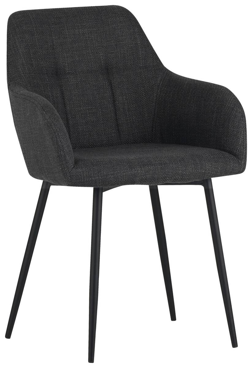 Armlehnstuhl Maria, 2er-Set anthrazit Microfaser Webstoff B/H/T: ca. 55x84x61 cm