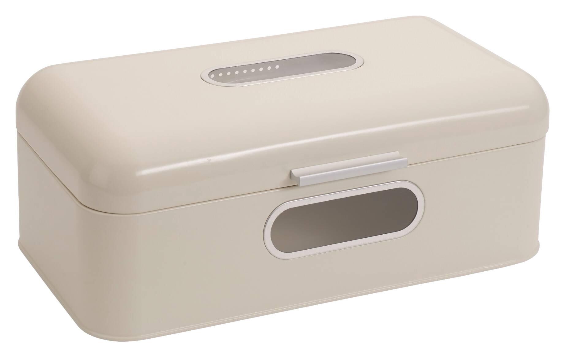 ECHTWERK Brotkasten Retro creme Metall B/H/L: ca. 23,8x17x42,5 cm