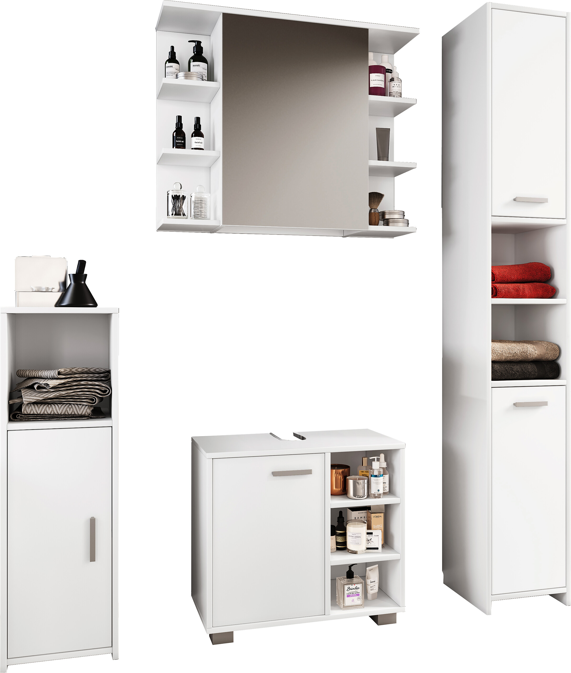 Badezimmer-Set Zalo weiß B/H/T: ca. 60x55x30 cm Badezimmer-Set Zalo weiß B/H/T: ca. 60x55x30 cm