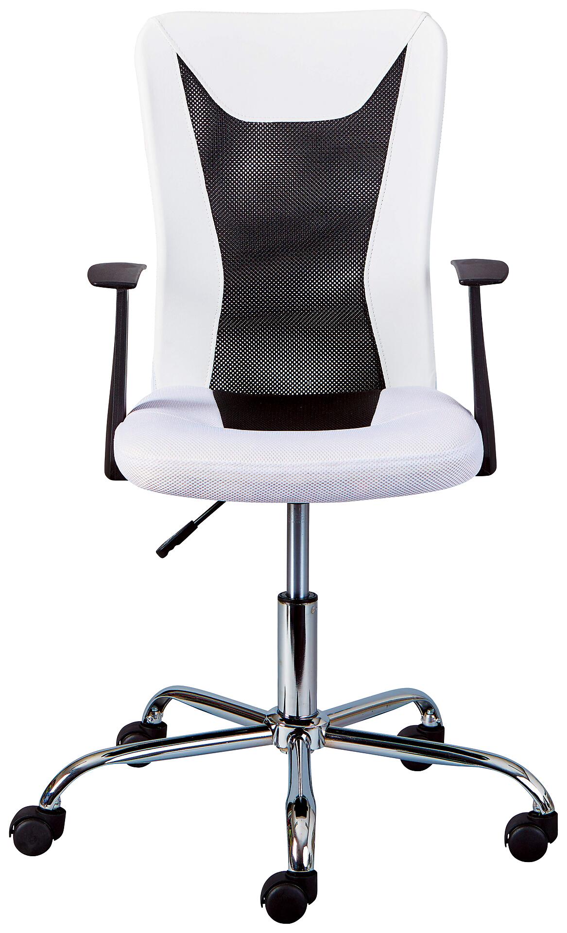 Drehstuhl Donny weiß schwarz Kunstleder Netzstoff