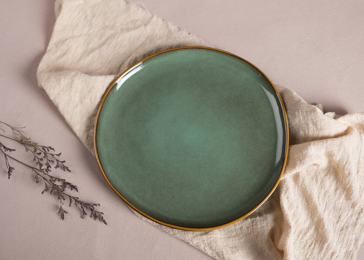 Dessertteller grün Steinzeug D: ca. 20,5 cm