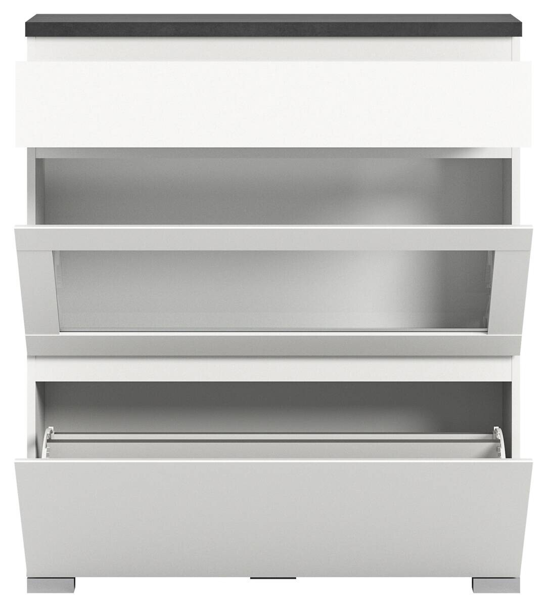 Schuhschrank Shoelove weiß grau B/H/T: ca. 95x109x27 cm