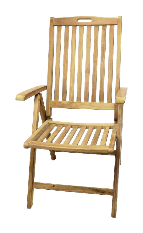 VCM Gartenstuhl 2er Set braun Teakholz B/H/T: ca. 56x110x75 cm