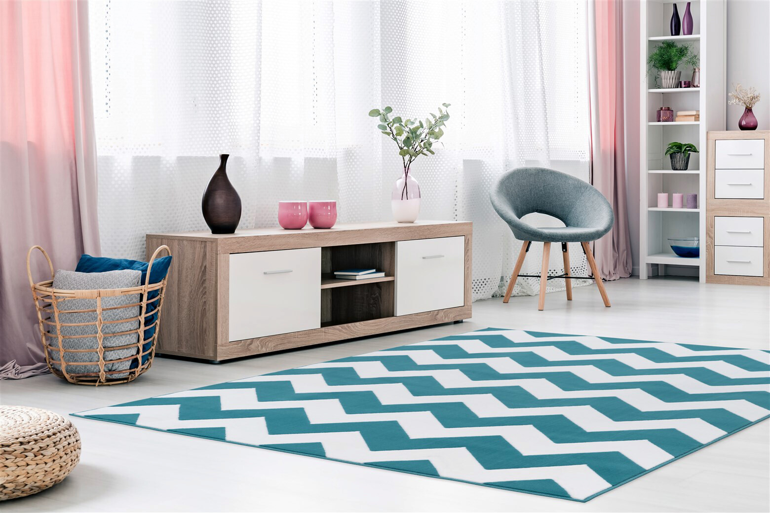 Kayoom Kurzflorteppich Manolya 2095 türkis B/L: ca. 80x150 cm