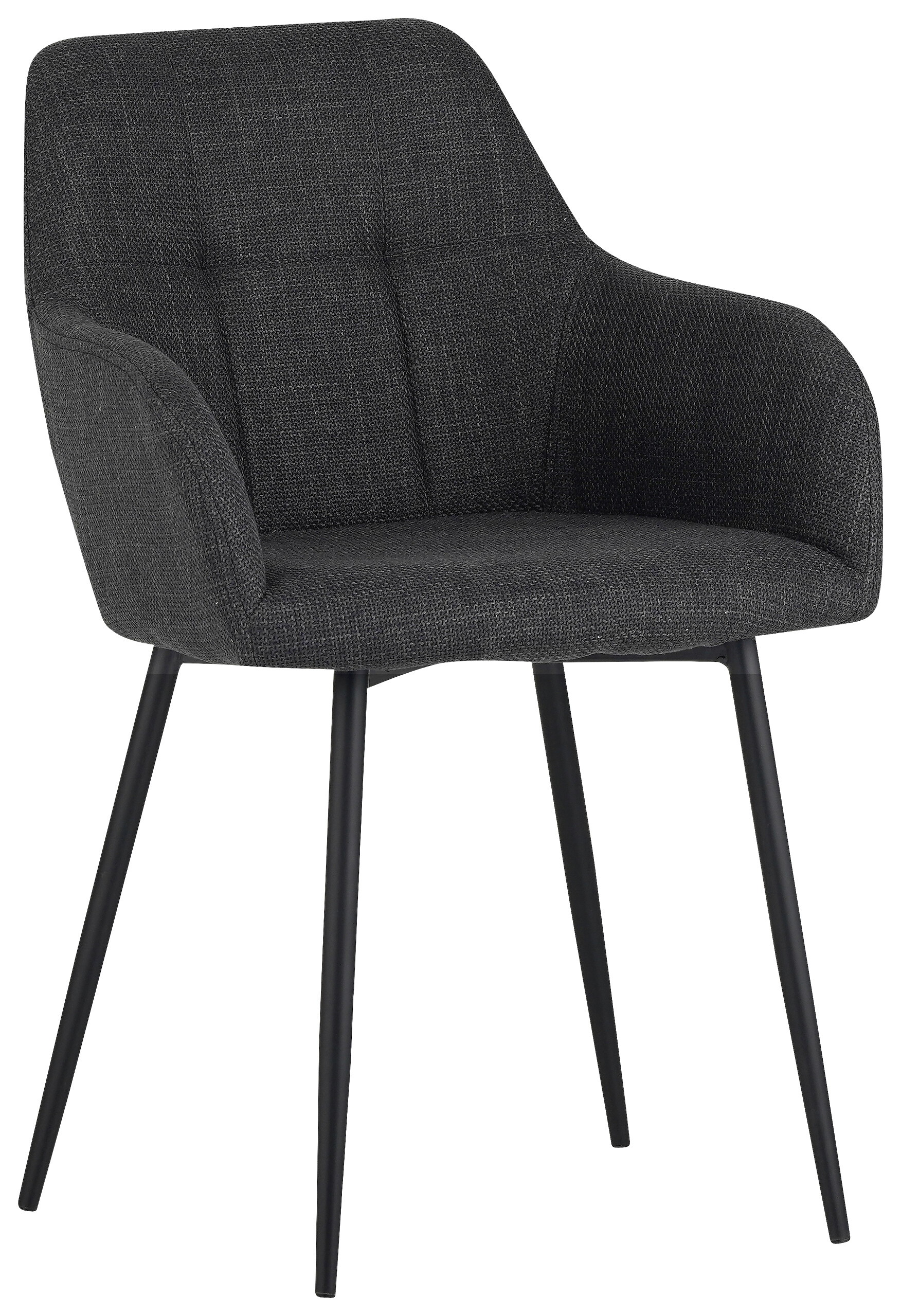 Armlehnstuhl Maria, 2er-Set anthrazit Microfaser Webstoff B/H/T: ca. 55x84x61 cm