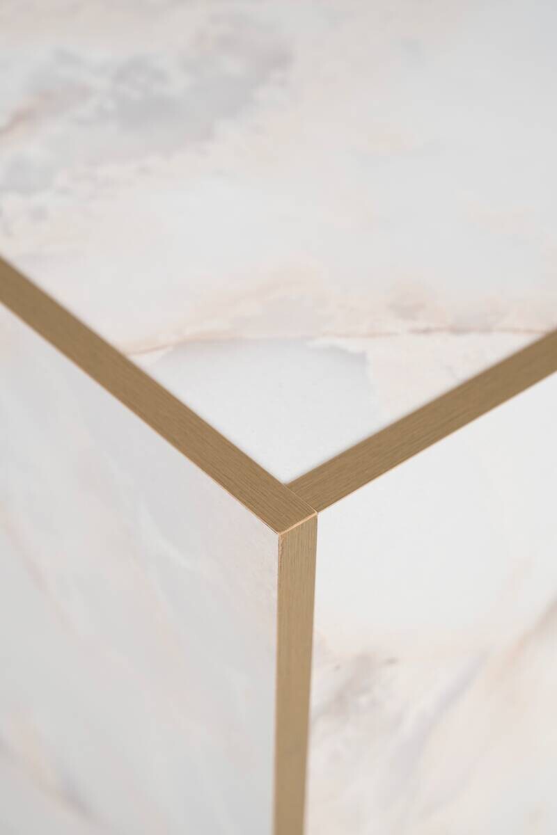 Beistelltisch Brilon weiß gold Optik B/H/T: ca. 50x40x50 cm