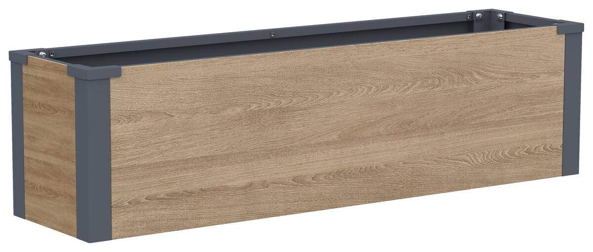 Westmann Pflanzkasten Talus Holzoptik Metall B/H/L: ca. 100x27x25 cm