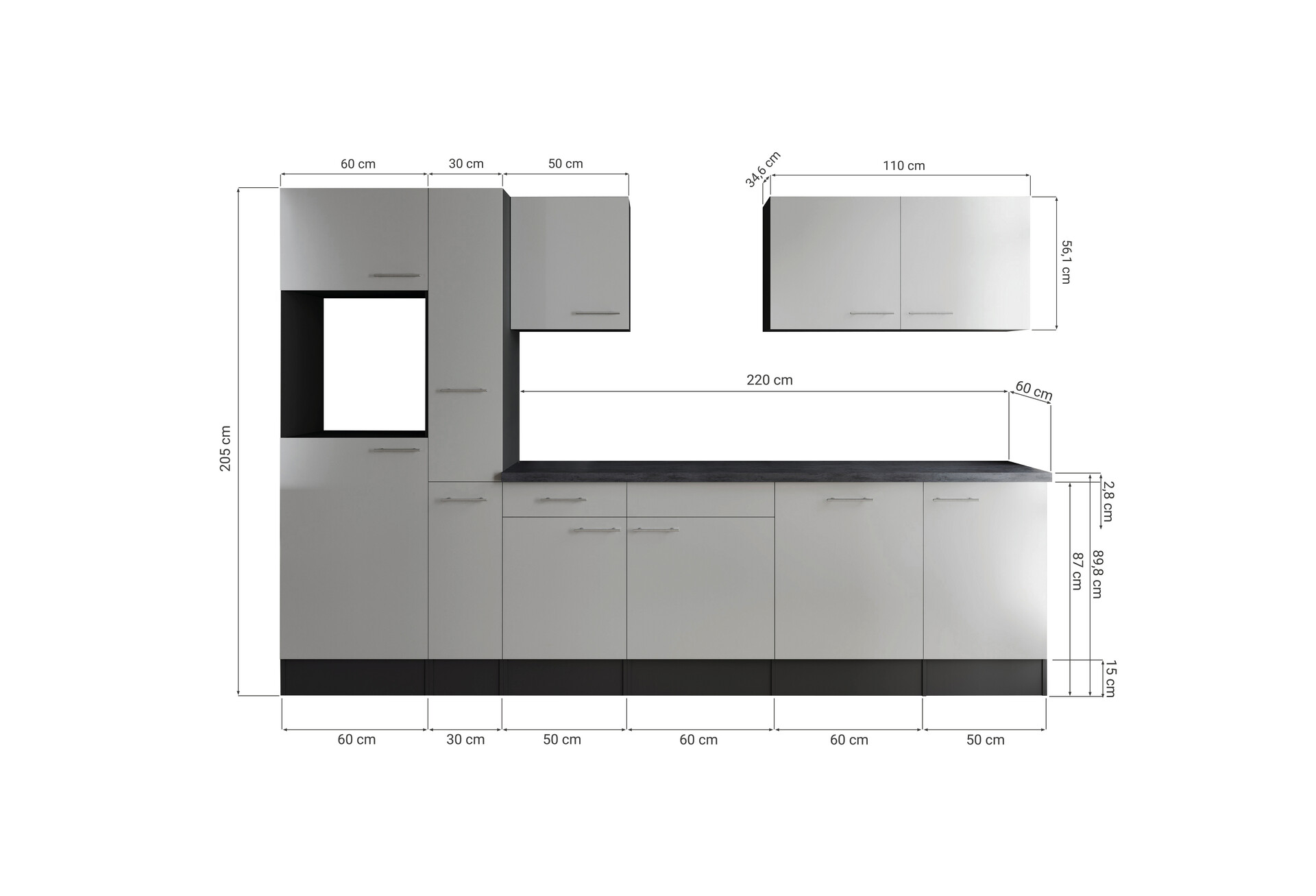 Küchenblock Oliver B/H/T: ca. 310x205x60 cm