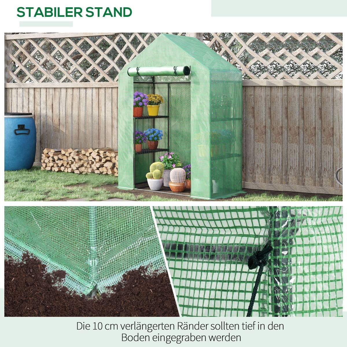 Outsunny Gewächshaus B/H/L: ca. 72x191x141 cm