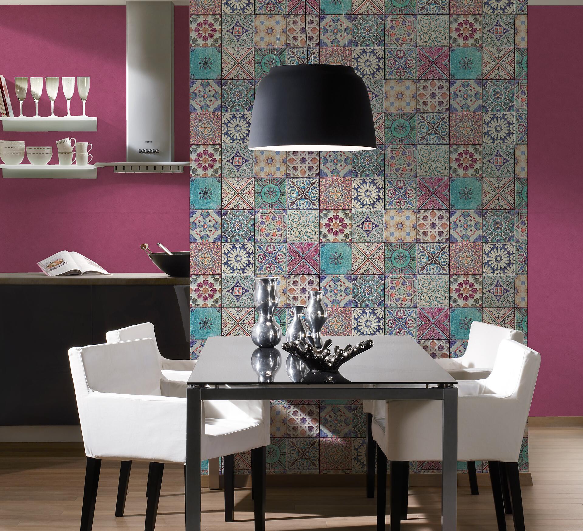 Vliestapete Fliesenoptik bunt B/L: ca. 53x1005 cm