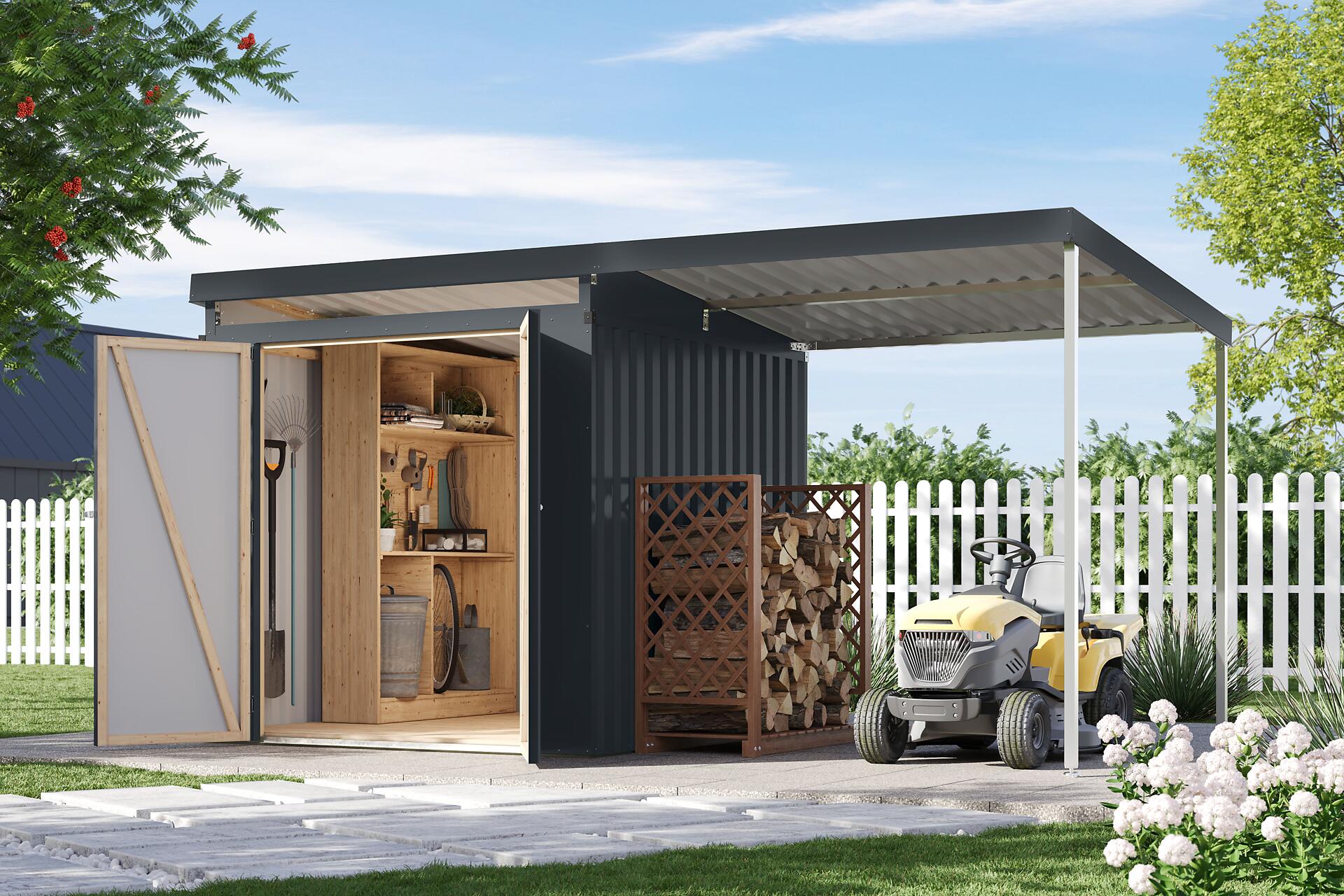 Karibu Gartenhaus Indra 2 anthrazit B/H/T: ca. 206x213x206 cm