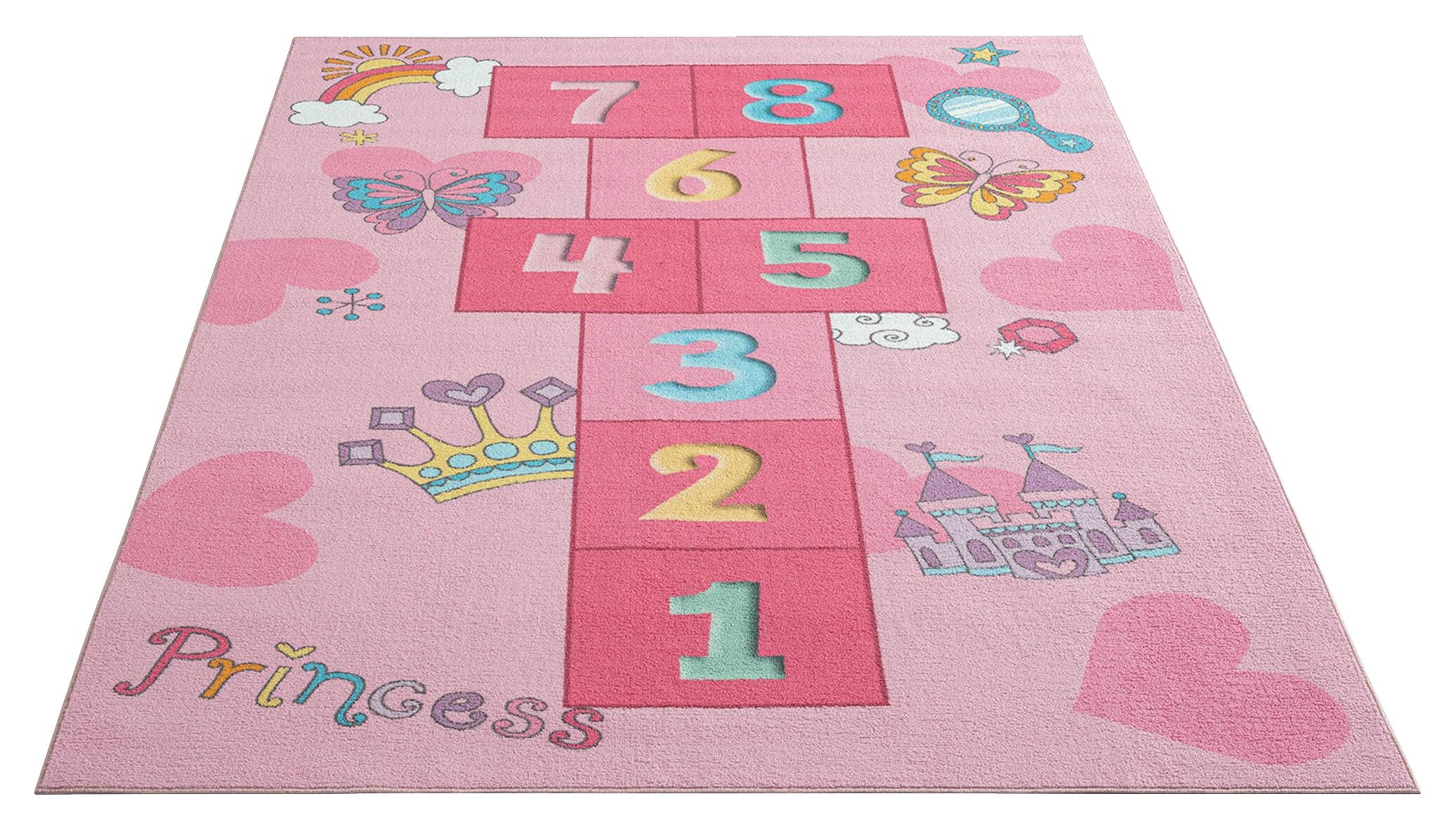 Merinos Teppich Happy Kids pink B/L: ca. 120x160 cm