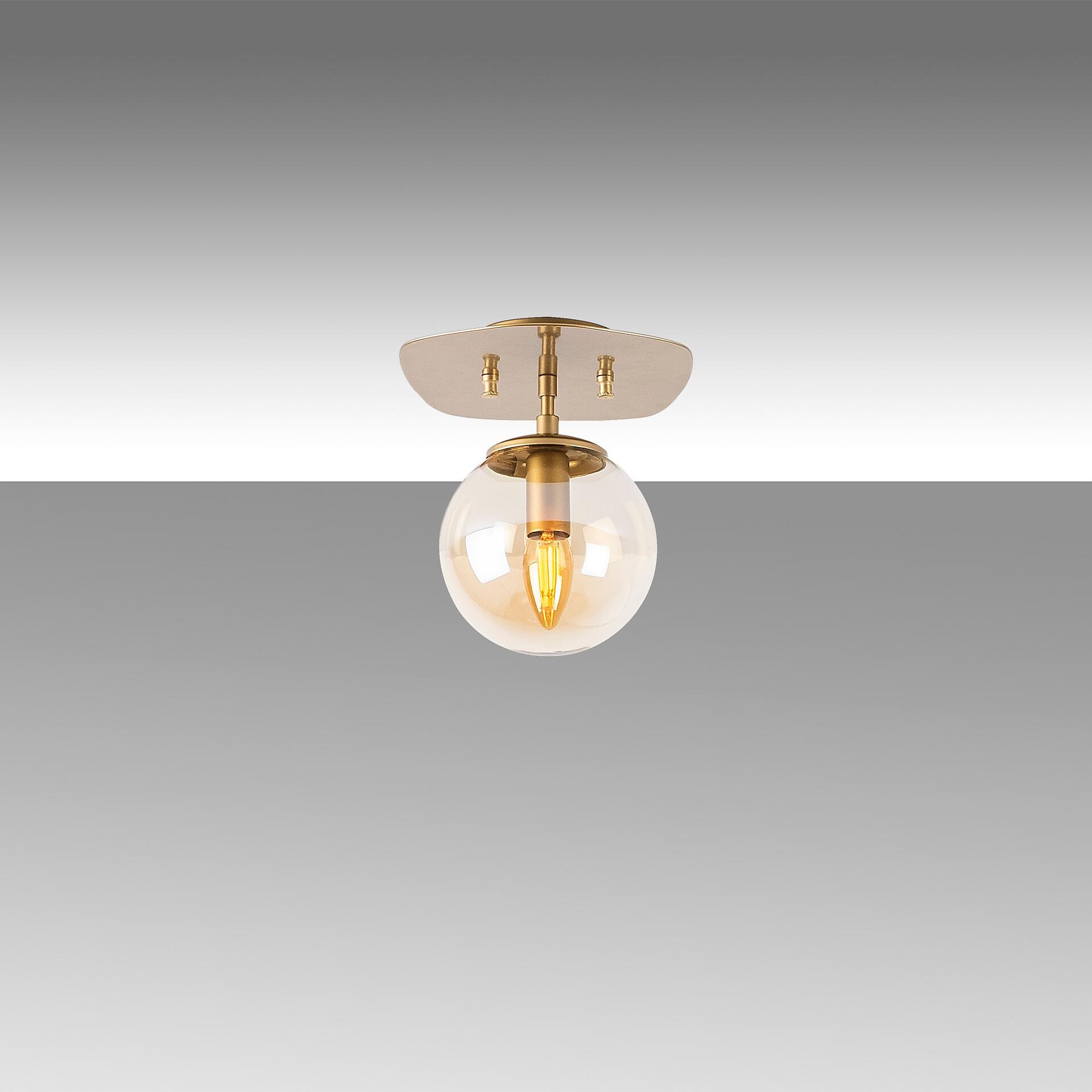 Opviq Deckenleuchte Well-11666 Glas B/H/T/L: ca. 20x25x25x20 cm E14 1 Brennstellen