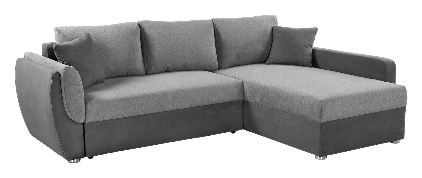 Ecksofa mit Bettfunktion und Bettkasten grau anthrazit B/H/T: ca. 247x82x178 cm