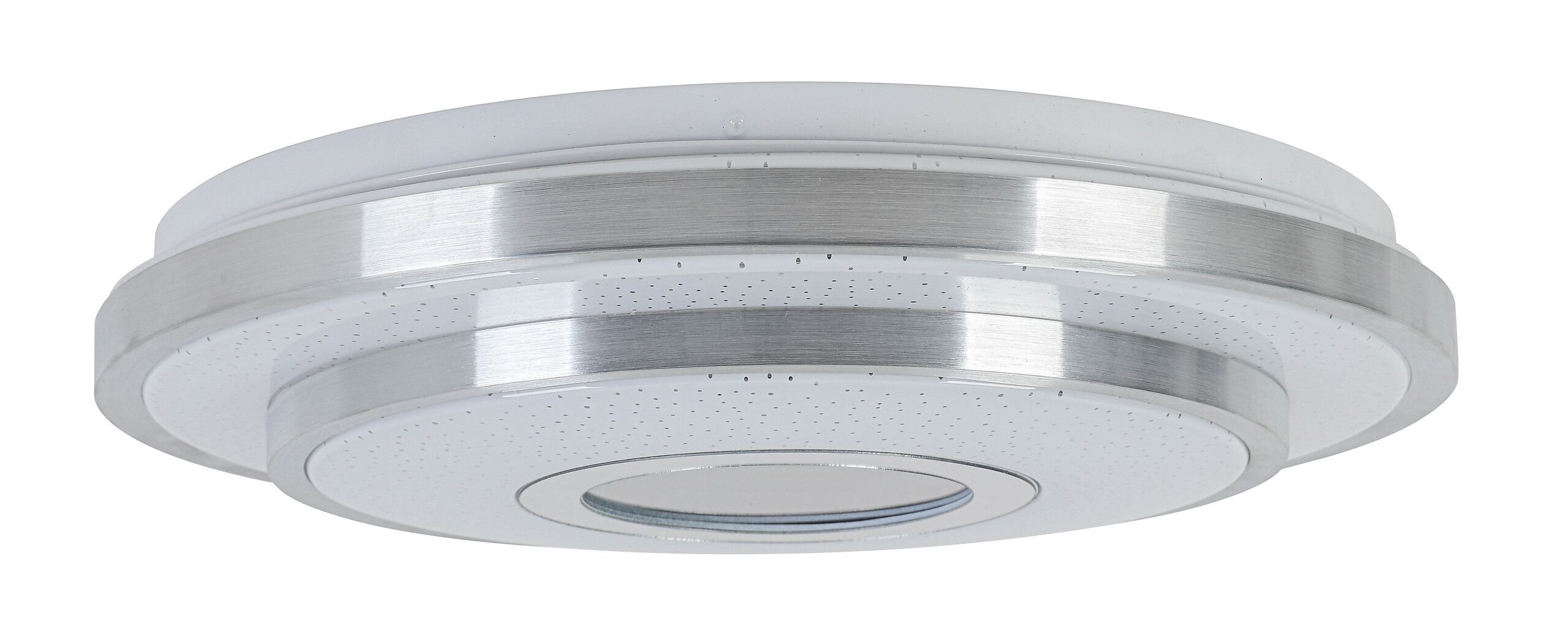 Nolo LED Deckenleuchte Chrom weiß Kunststoff Metall B/H/L: ca. 38x7,5x38 cm 2 Brennstellen