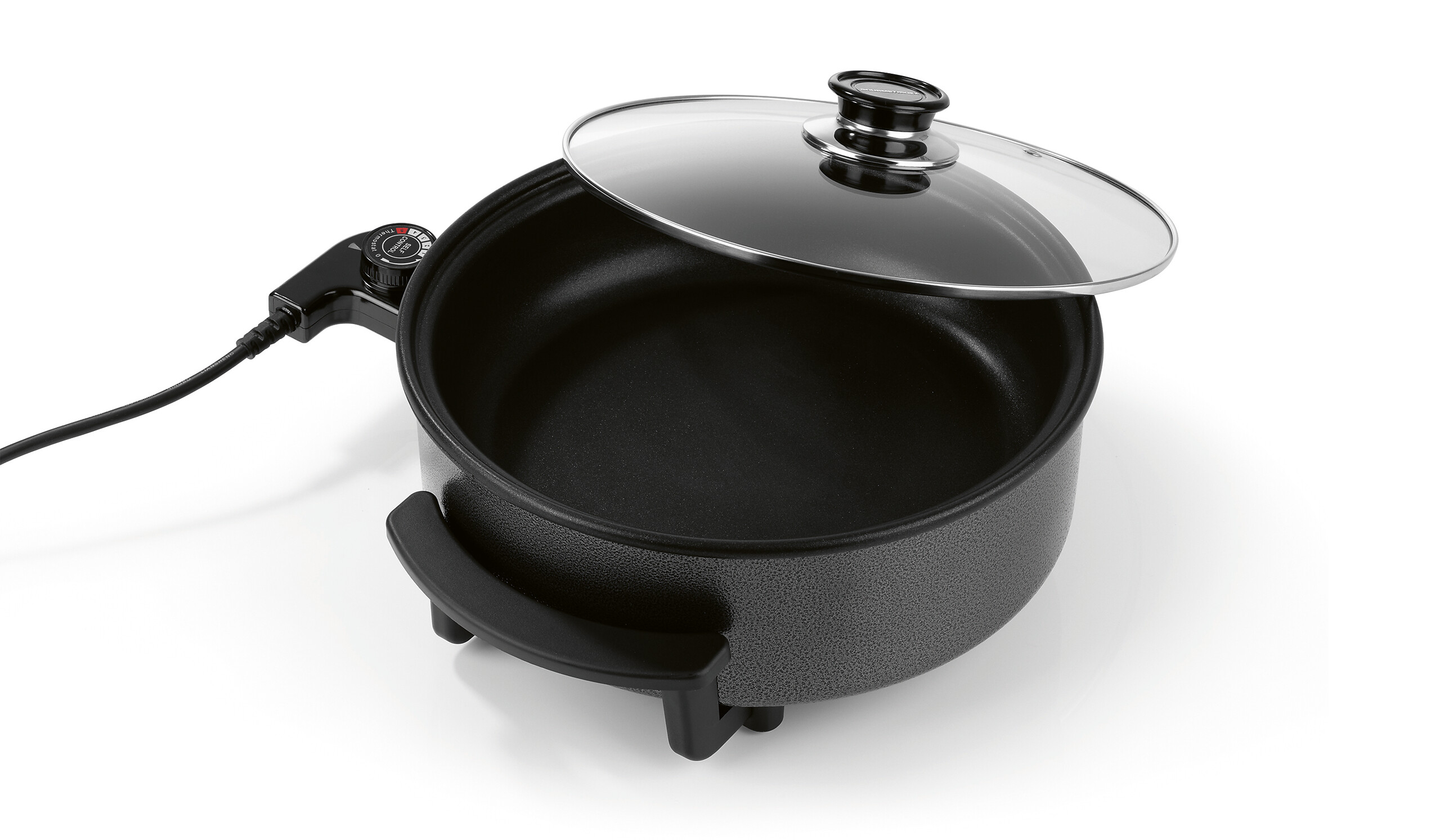 GOURMETmaxx Elektrische Party-Pfanne schwarz Edelstahl B/H/L: ca. 14,5x36x34,5 cm